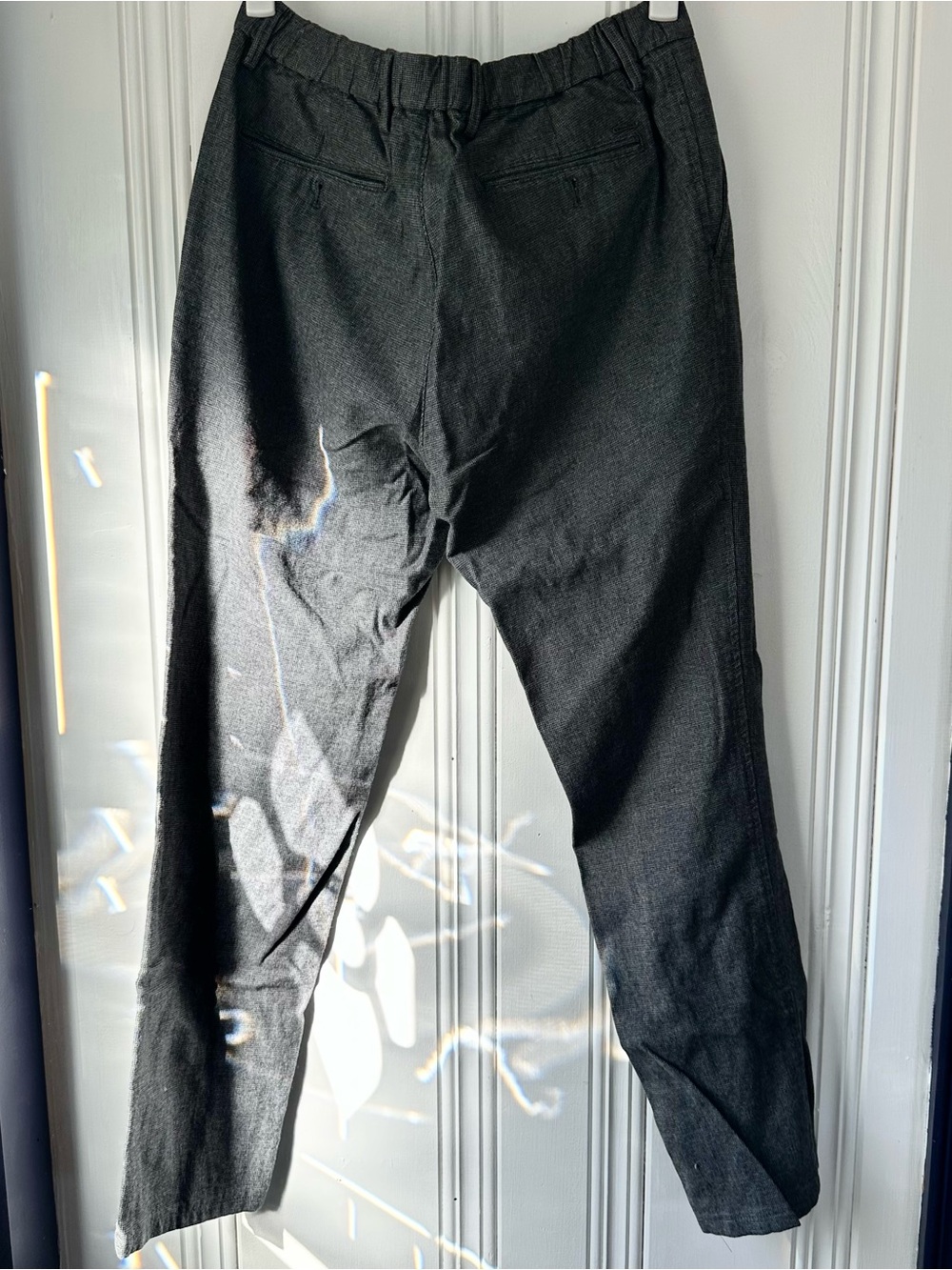 Massimo Dutti Slim Fit Gray Textured Trousers - size 32 - Picture 6 of 7